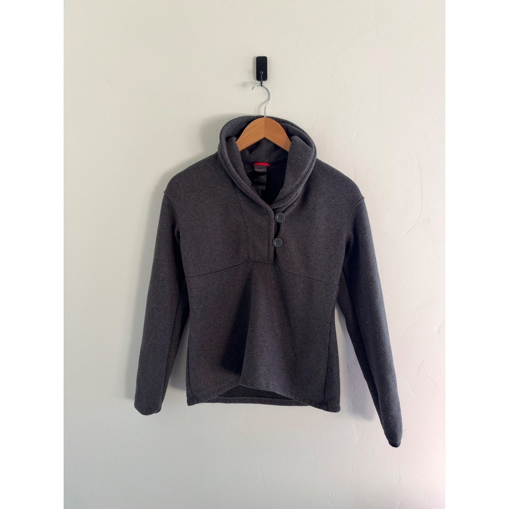 The North Face Womens Crescent Sunset Shawl Collar Fleece Pullover Grey Small